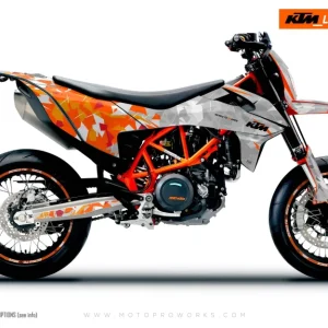 KTM GRAPHICS - 690 SMC-R "Flake" (Oranje/Grijs)