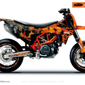 KTM GRAPHICS - 690 SMC-R "Flake" (Oranje/Zwart)