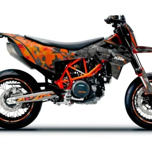 KTM GRAPHICS - 690 SMC-R "Flake" (Zwart/Oranje)