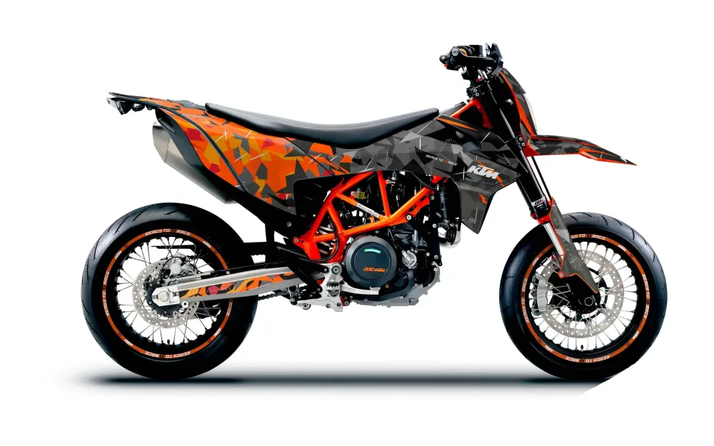 KTM GRAPHICS - 690 SMC-R "Flake" (Zwart/Oranje)