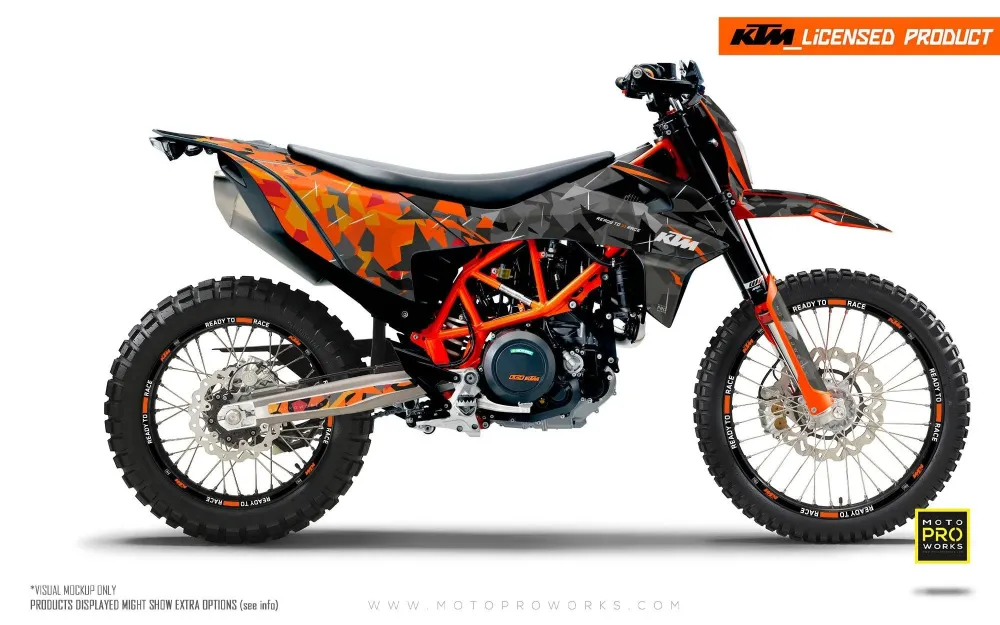 KTM GRAPHICS - 690 SMC-R "Flake" (Zwart/Oranje)