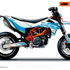 KTM GRAPHICS - 690 SMC-R "Racer" (Wit/Lichtblauw)