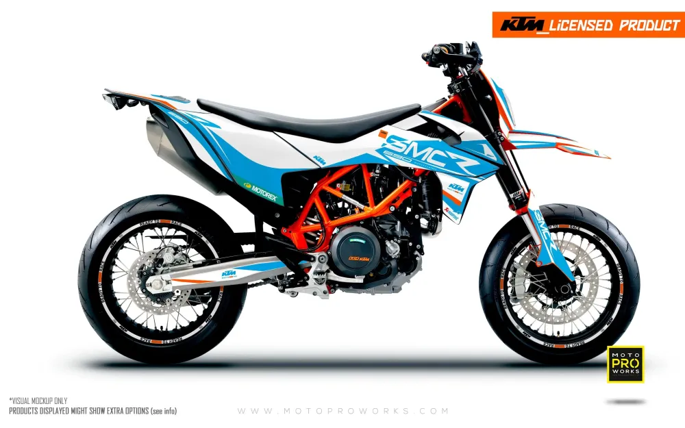 KTM GRAPHICS - 690 SMC-R "Racer" (Wit/Lichtblauw)