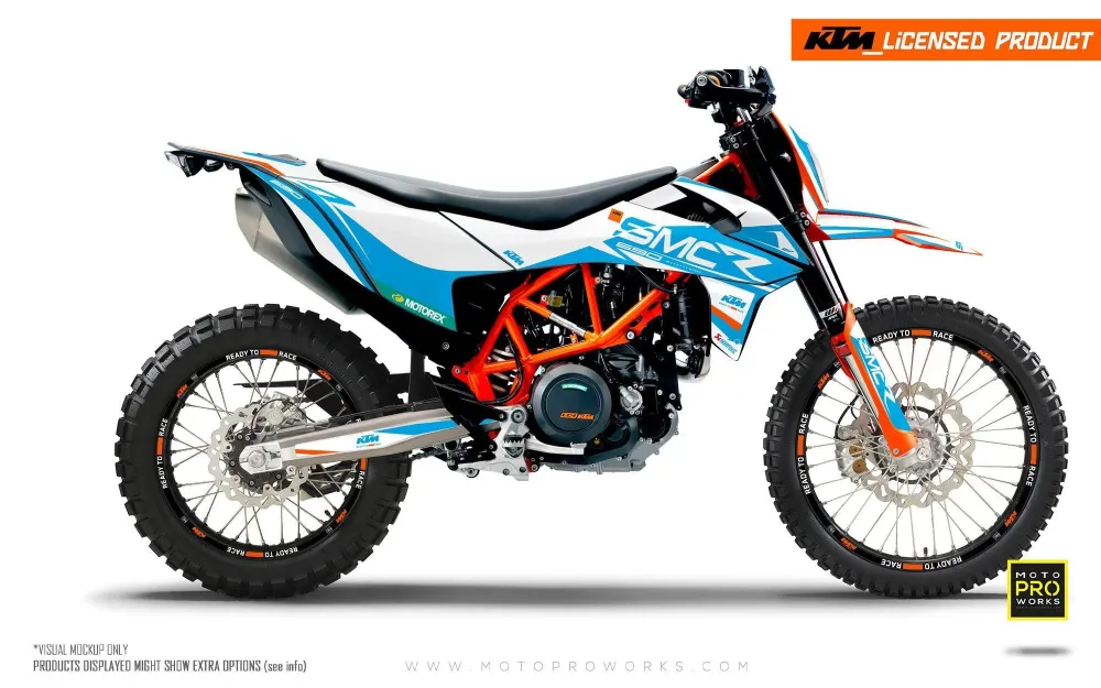 KTM GRAPHICS - 690 SMC-R "Racer" (Wit/Lichtblauw)