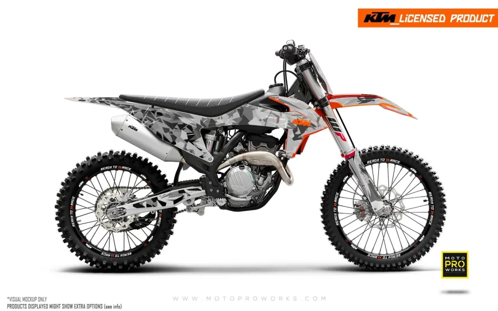KTM GRAPHICS - EXC/SX "Flake" (Zwart/Grijs)