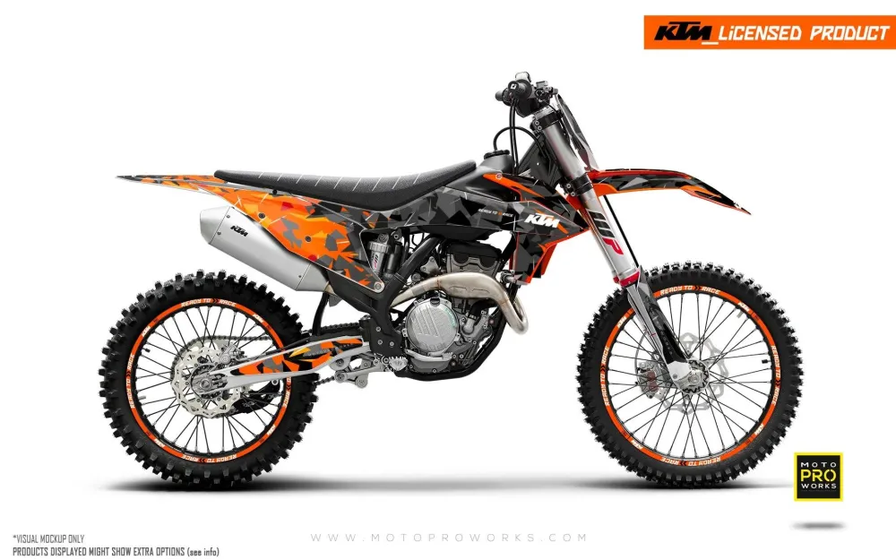 KTM GRAPHICS - EXC/SX "Flake" (Zwart/Oranje)