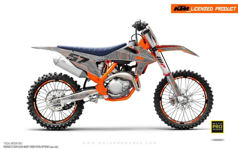 KTM GRAPHICS - EXC/SX "Topography" (Grijs/Oranje)
