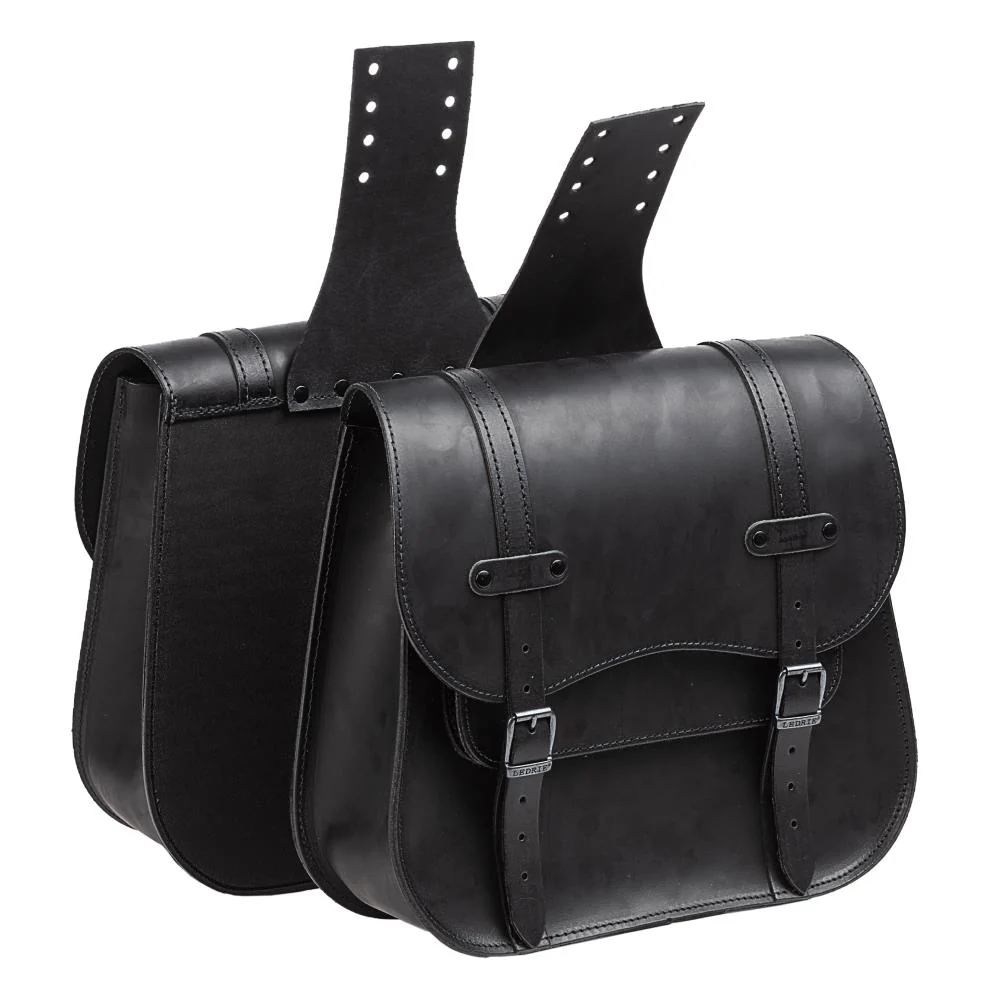 Ledrie Overgooier 30L lederen motorpostbode tas set