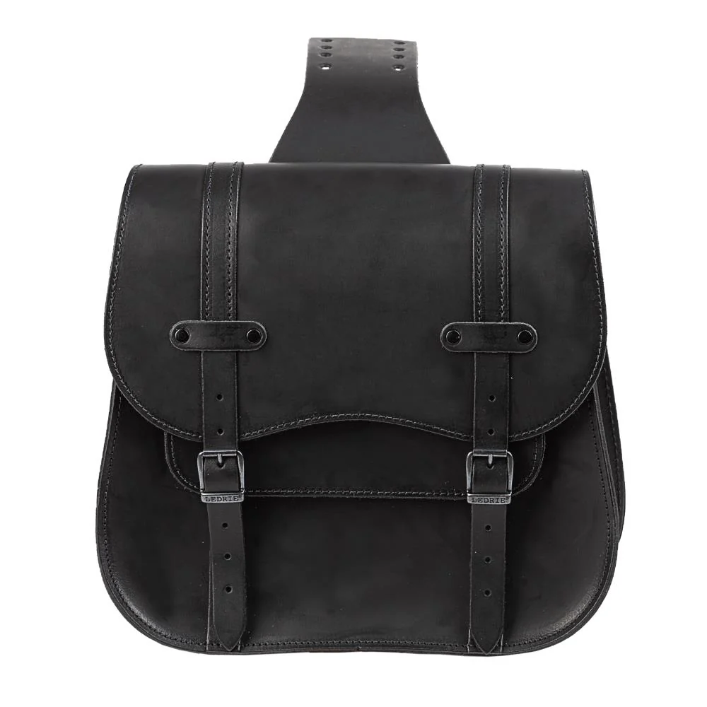 Ledrie Overgooier 30L lederen motorpostbode tas set