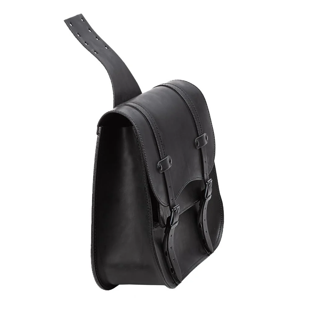 Ledrie Overgooier 30L lederen motorpostbode tas set