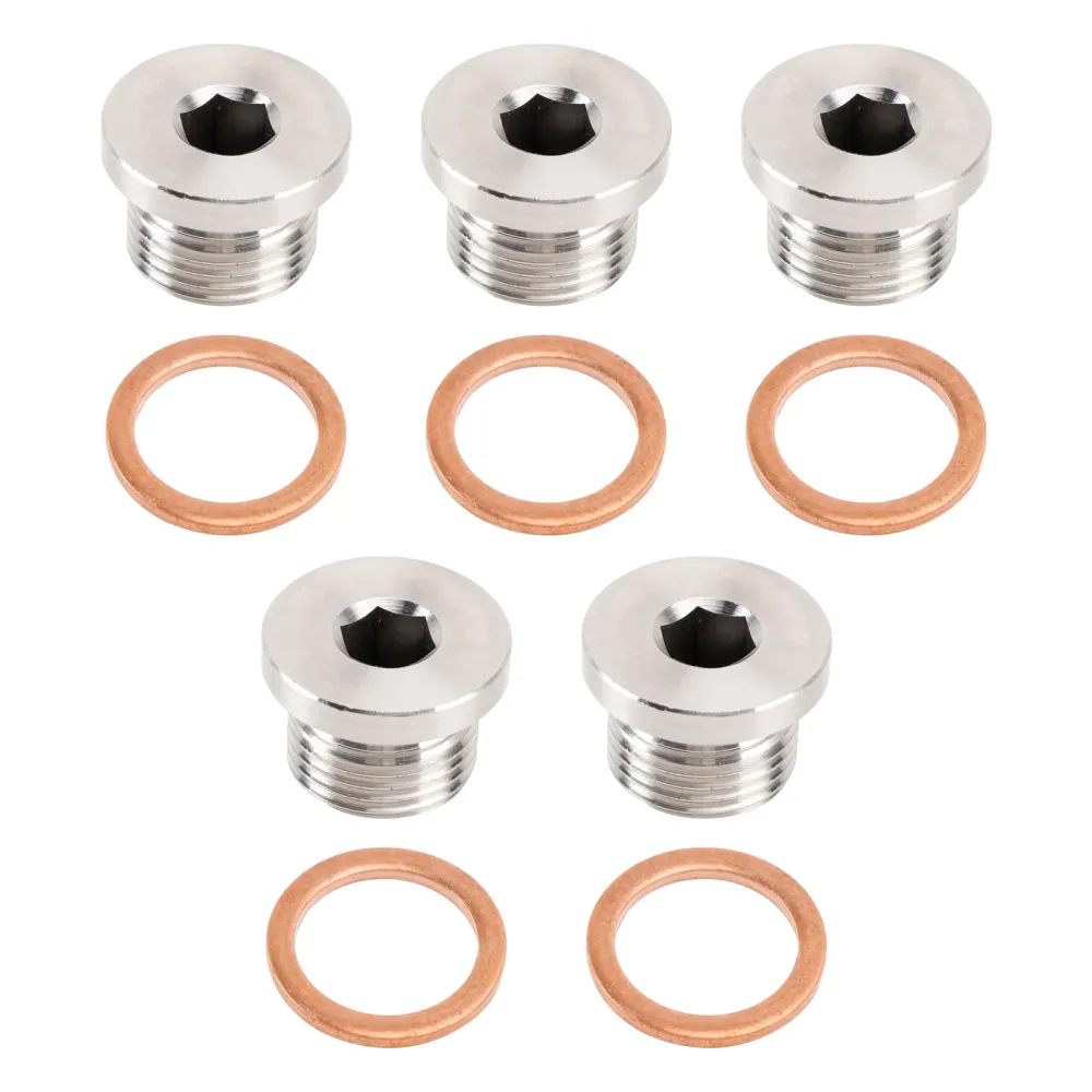 M18 x 1,5 mm binnenzeskantkopsensor afdekdop 304 roestvrij staal, 5 stuks