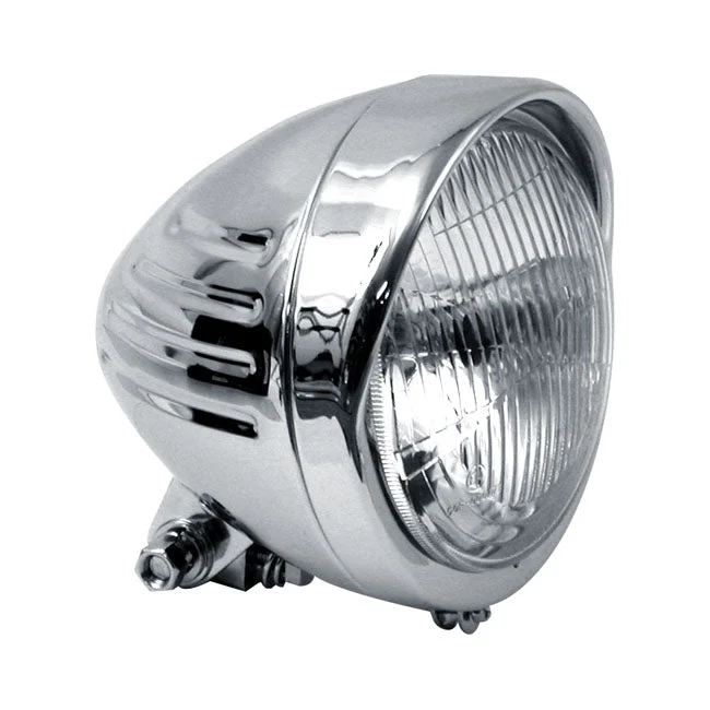 MCS 5-3/4" Koplamp Geribbelde Kogel met Vizier Chroom
