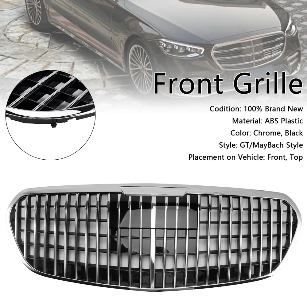 Mercedes Benz S-Klasse 2021-2023 W223 S480 S580 S680 + Chromen voorbumpergrille met ACC