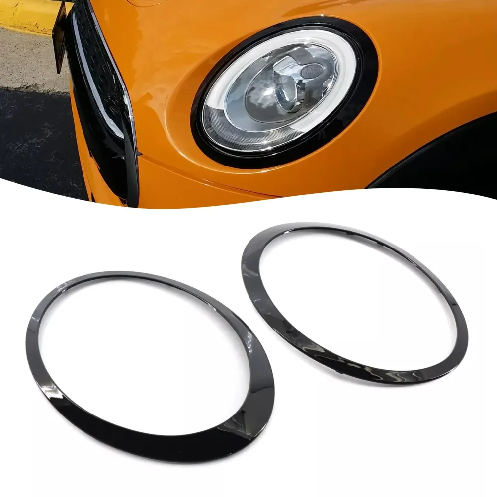 Mini Cooper F56 vanaf 2014: MINI 3DR Hatchback Cooper S, Cooper SD 2PCS Glanzend zwarte koplamprandafwerkingsring
