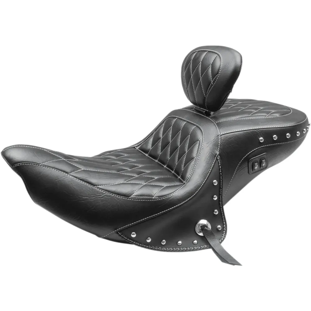 Mustang Standard Touring 2-Up met verwarming en rugleuning voor Indian