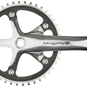 M-Wave Single Speed crankstel 44 tanden aluminium gepolijst zilver/zwart