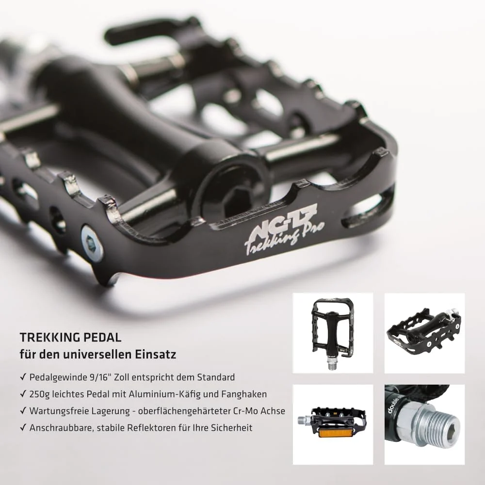 NC-17 platformpedaal Trekking Pro, alu, precisielagers zwart