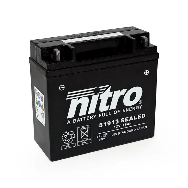 Nitro verzegelde 51913 AGM motorfietsaccu 19Ah