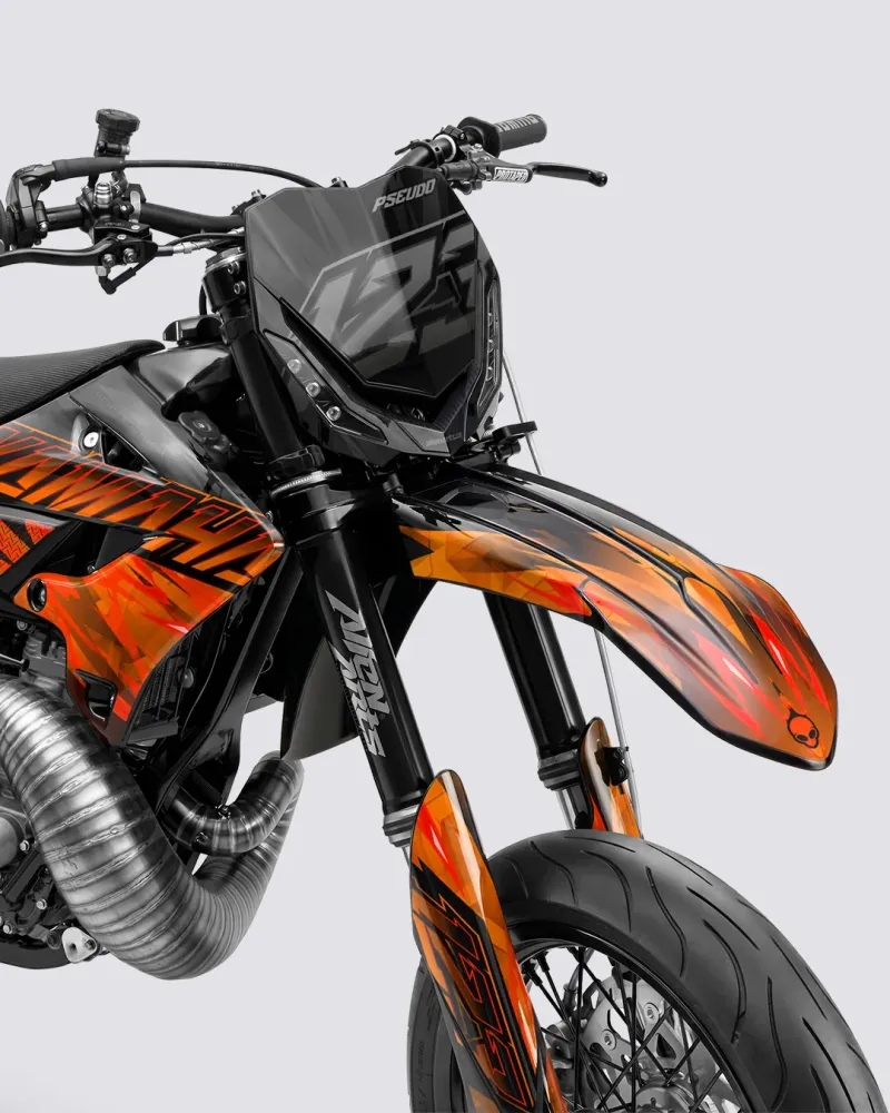 NITROGEN - Semi-personaliserbare Supermotard-decoratieset - Oranje