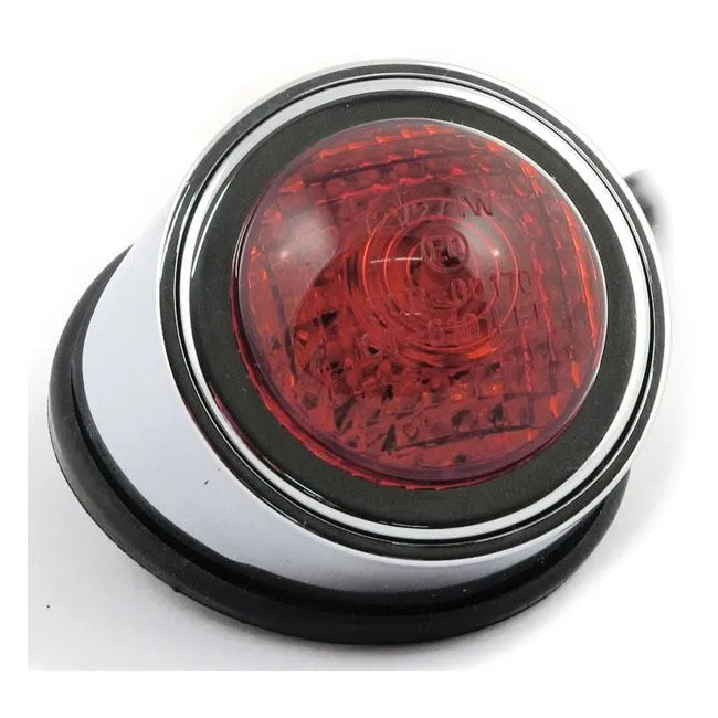 Old School Type 1 LED Achterlicht Chroom Rode Lens