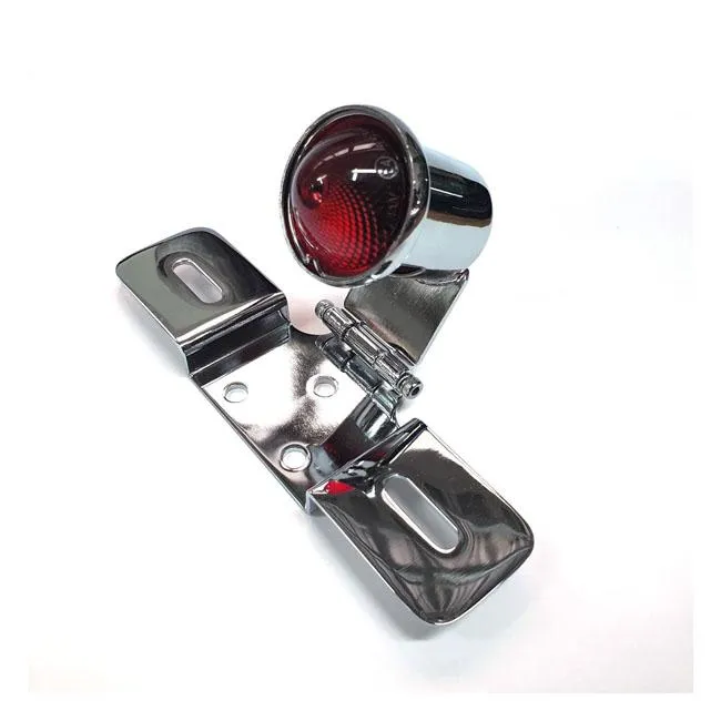 Old School Type 6 LED Achterlicht Kentekenplaathouder Chroom