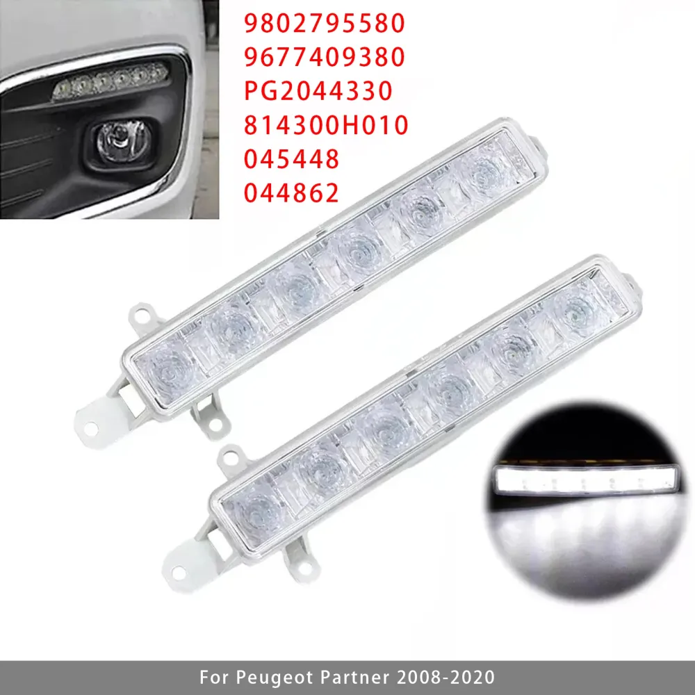 Paar LED-dagrijmistlampen voor Citroen C3 Berlingo Peugeot 9802795580