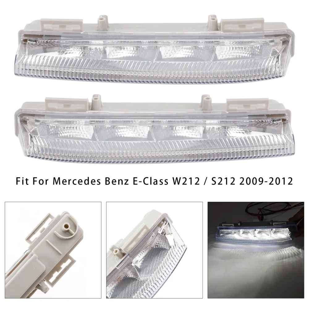 Paar LED-dagrijverlichting met mistlampen voor Mercedes-Benz W204 S204 W212 2007-2014