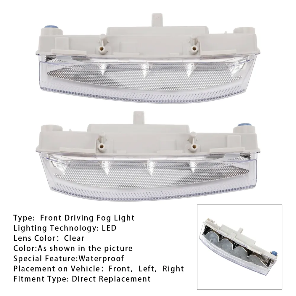 Paar LED-dagrijverlichting met mistlampen voor Mercedes-Benz W204 S204 W212 2007-2014