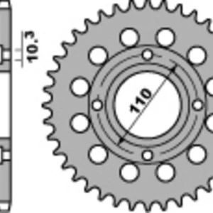 PBR Staal C45 standaard achtertandwiel 280 - 530