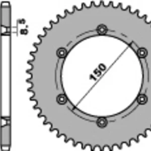 PBR Staal C45 standaard achtertandwiel 4330 - 428