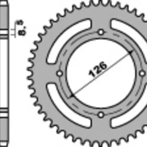 PBR Staal C45 standaard achtertandwiel 4418 - 420