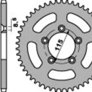 PBR Staal C45 standaard achtertandwiel 4552 - 420