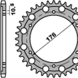 PBR Staal C45 standaard achtertandwiel 4679 - 525