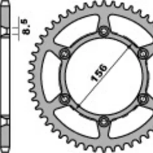 PBR Staal C45 standaard achtertandwiel 820 - 520