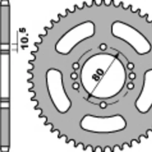PBR Staal C45 standaard achtertandwiel 843 - 428