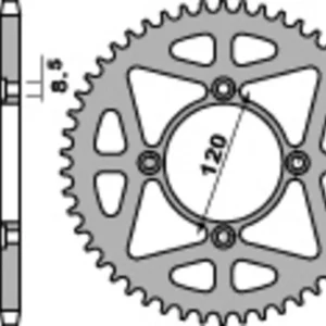 PBR Staal standaard achtertandwiel 4478 - 428