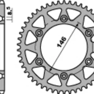 PBR Staal standaard achtertandwiel 808 - 520