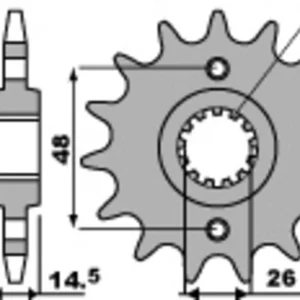PBR Staal standaard voortandwiel 2047 - 525