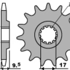 PBR Staal standaard voortandwiel 2084 - 428