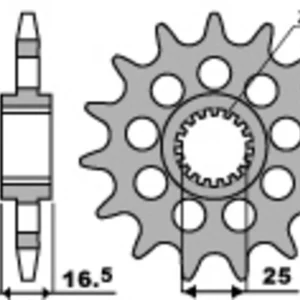 PBR Staal standaard voortandwiel 2147 - 525