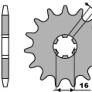 PBR Staal standaard voortandwiel 416 - 428