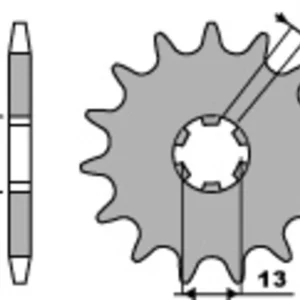 PBR Staal standaard voortandwiel 428 - 428