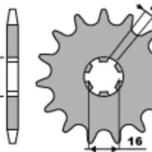 PBR Staal standaard voortandwiel 560 - 420