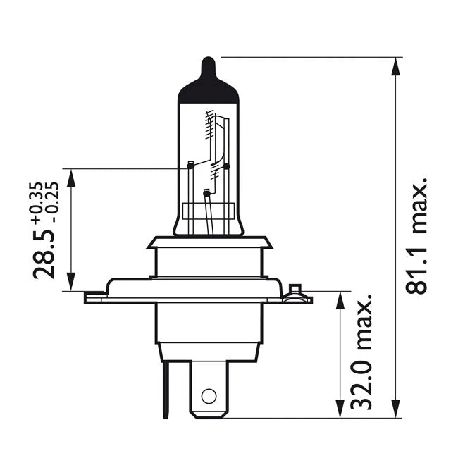 Philips Vision Moto Koplamplamp H4 55/60W