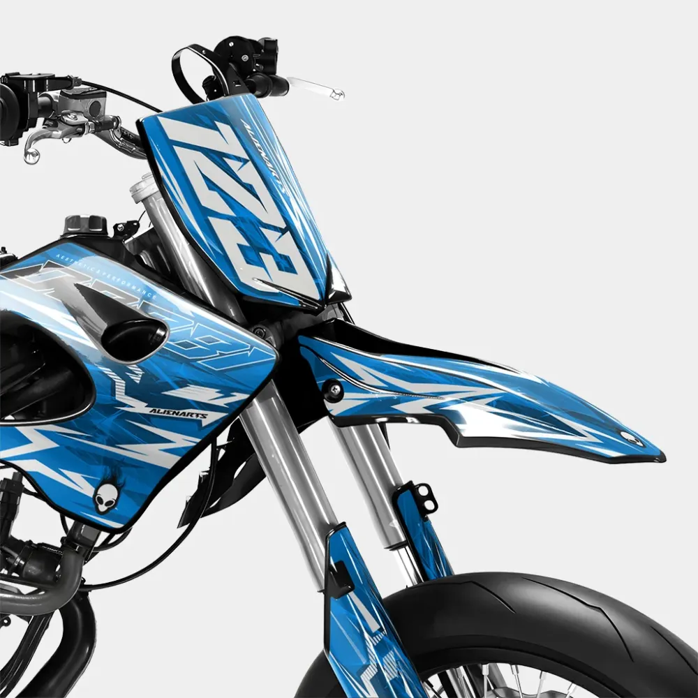 PLUME - Decoratieset DERBI 50cc - Blauw