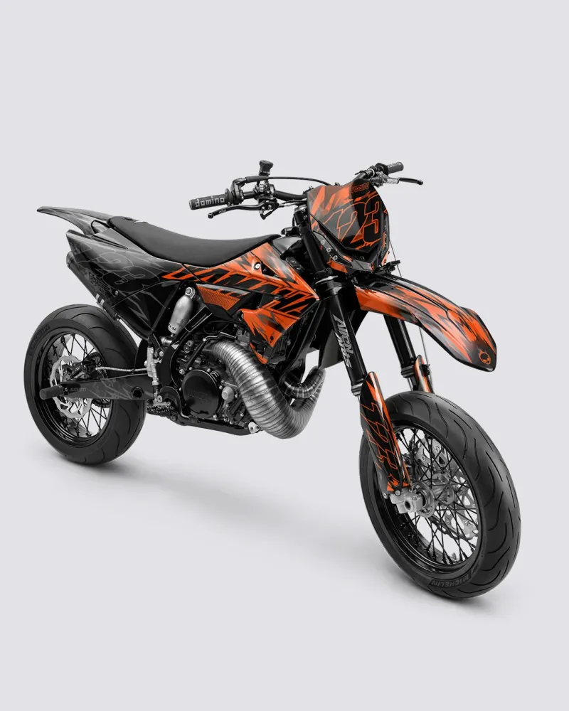 PULSAR - Semi-aanpasbare Supermotard-decoratieset - Oranje