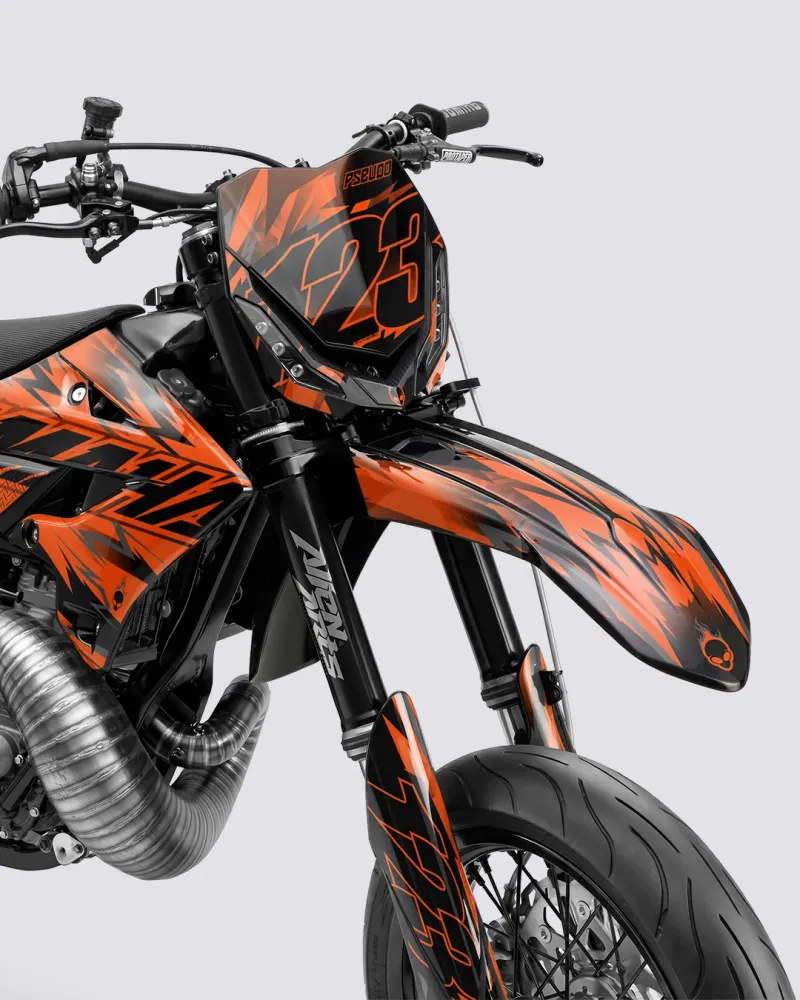 PULSAR - Semi-aanpasbare Supermotard-decoratieset - Oranje