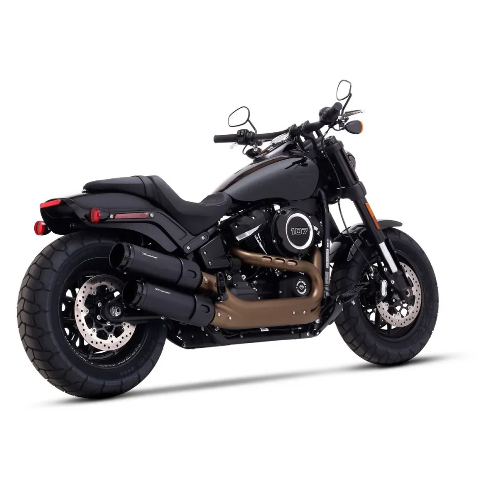 Rinehart 4,5" Fat Bob Slip-On Dempers Zwart voor Harley