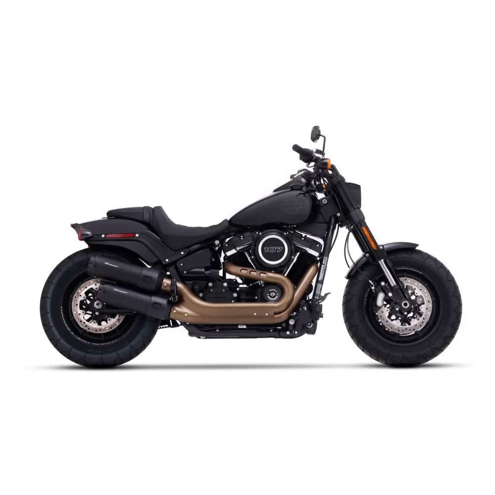 Rinehart 4,5" Fat Bob Slip-On Dempers Zwart voor Harley