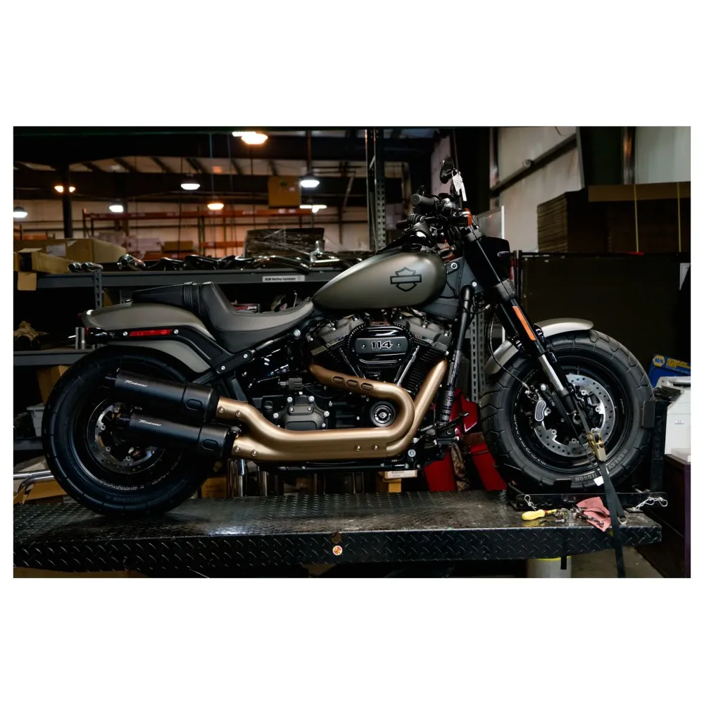 Rinehart 4,5" Fat Bob Slip-On Dempers Zwart voor Harley